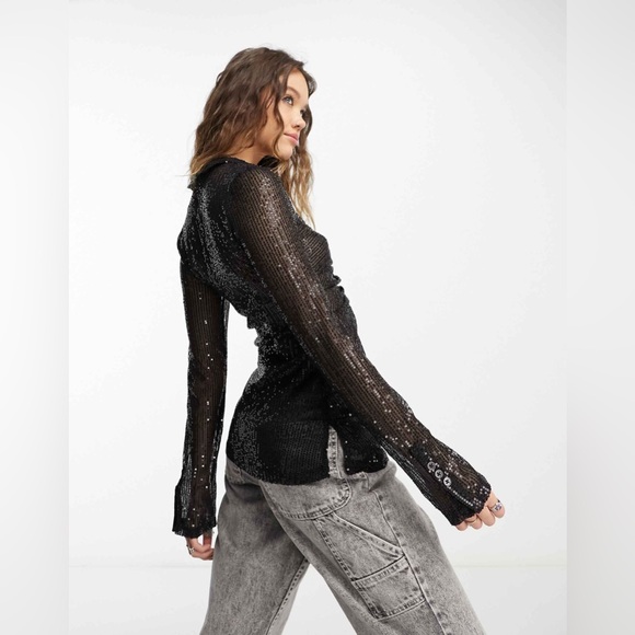 𝓯𝓹 Free People ~ Sequin Shirtee - Picture 8 of 16